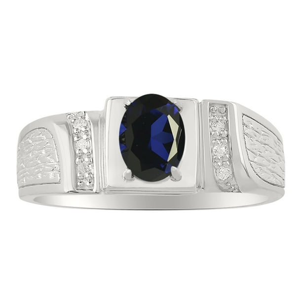 Details about   925 Sterling Silver Natural Blue Sapphire White Topaz Men's Ring Jewelry Us 7 8 